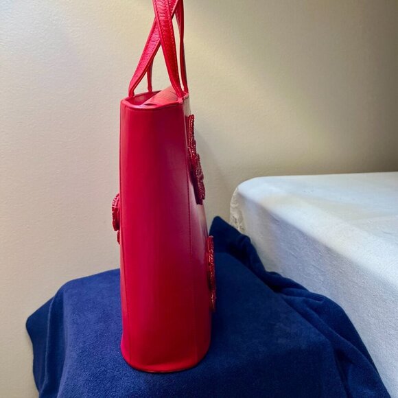 Stuart Weitzman Papillion Red Leather Handbag - Picture 8 of 14